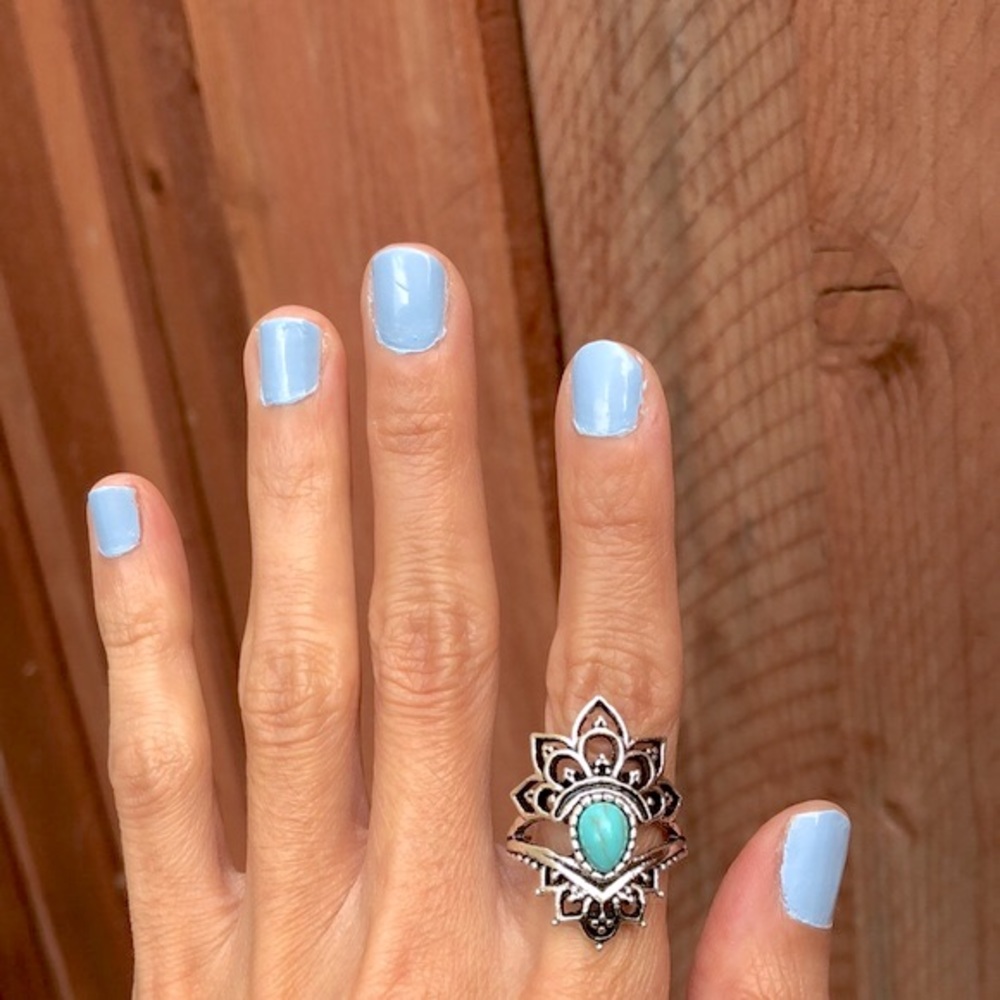 Gorgeous Turquoise Boho Statement Ring - image 4